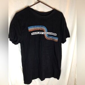 Harley Davidson Motorcycles T Shirt Sz LG Official Merch Sport Stripe Logo